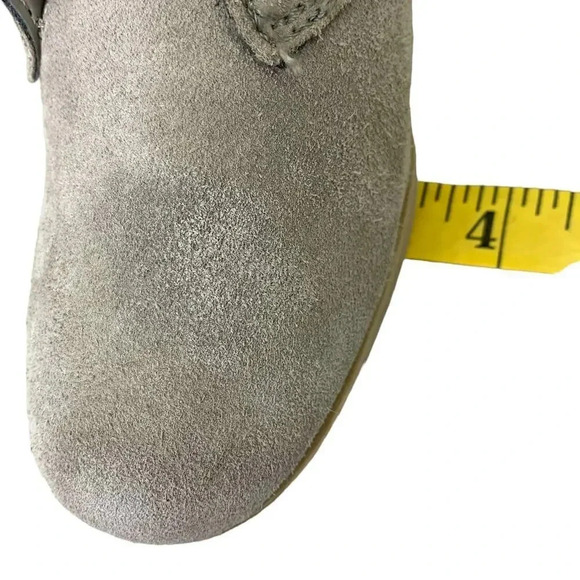 White Mountain Suede Leather Wedge Heel Ankle Boots Lace Up Size 9M Light Gray - Picture 10 of 12
